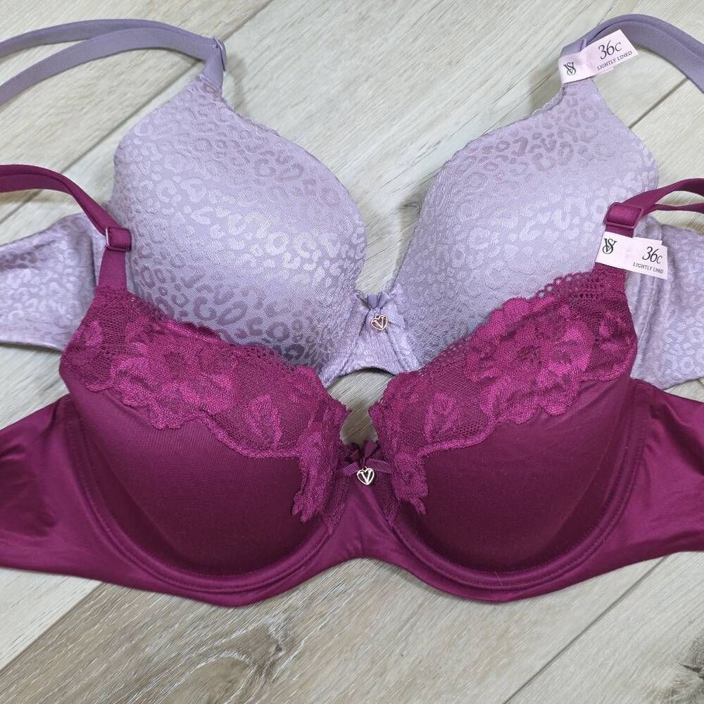 NWT Victoria's Secret Body by Victoria 2 Lightly Lined Demi Bras 36C